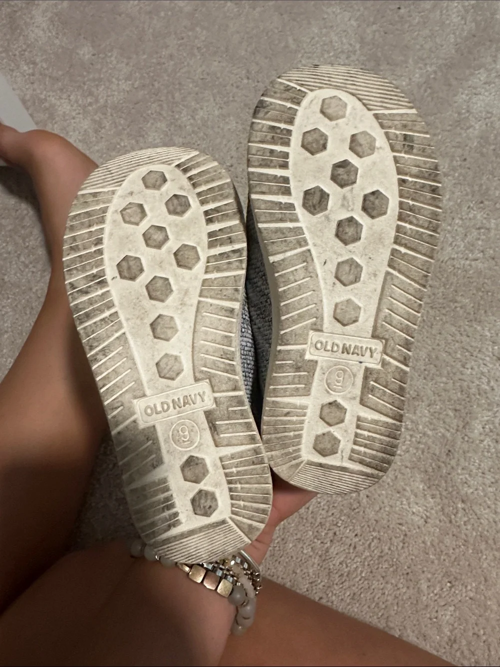 Old Navy Gray Knit Slip-On Sneakers for Kids